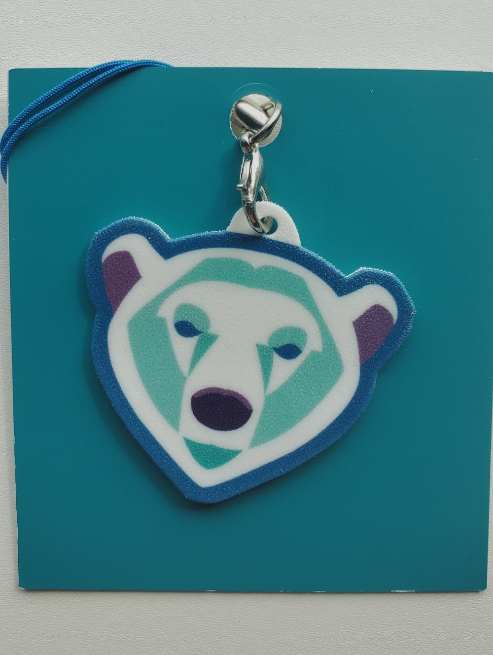 Handmade Blue/Mint Geometric Polar Bear Charms/Keychains/Ornaments By Mattoodles